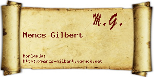 Mencs Gilbert névjegykártya